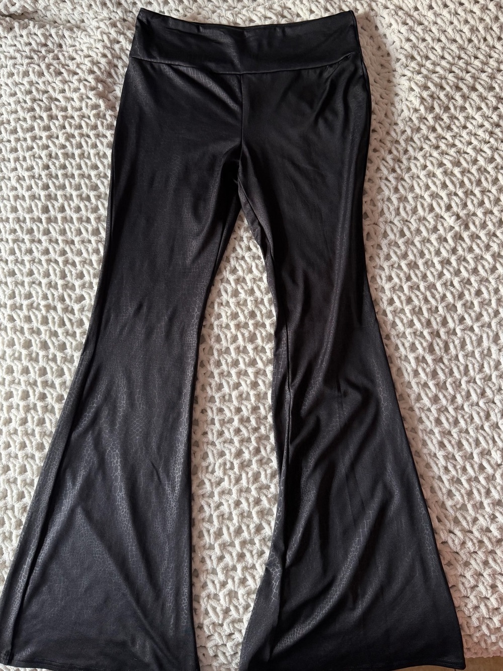 No Boundaries Black Flared Printed Leggings